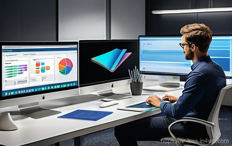 미니멀 워크의 협업 플랫폼 비교 - **Prompt 1: The Agile Digital Workspace**
"A vibrant and modern office environment, showcasing a...